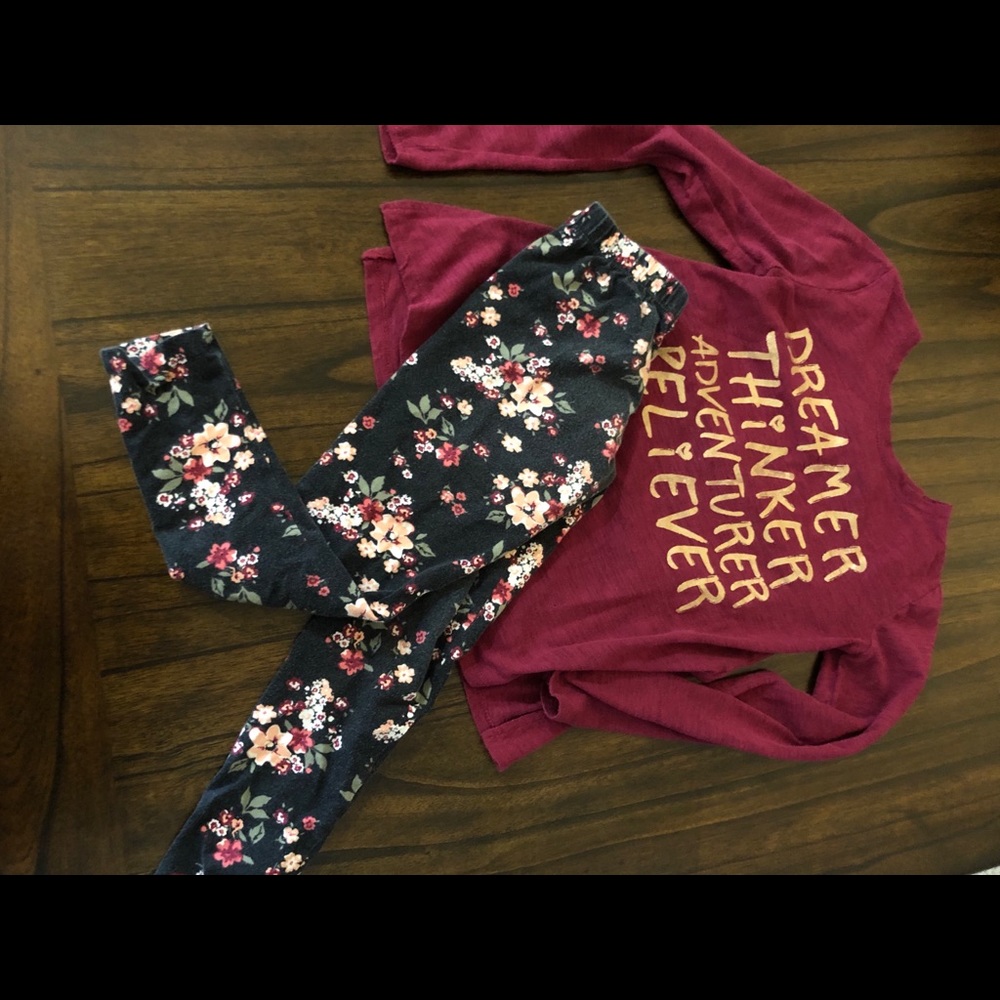 Girl’s Matching Pull Over Top with Leggings
